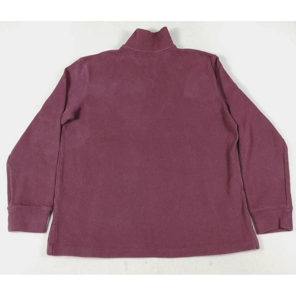 Vintage Polo Ralph Lauren Sweater Mens Large Red 1/4 Zip Mock Neck Cotton‎ Pony